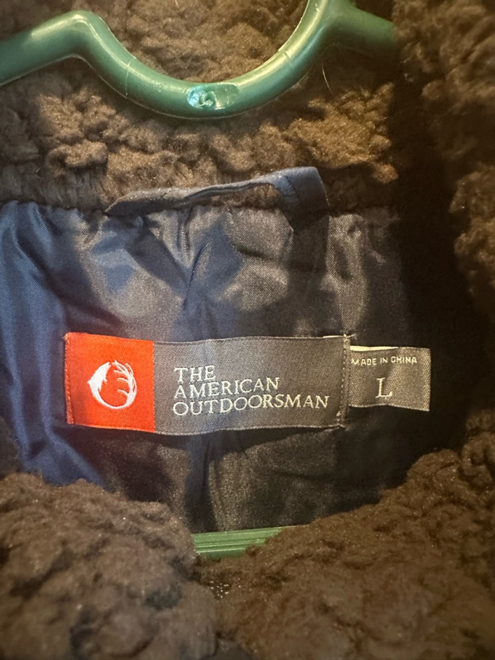 The American Outdoorsman Blue Puffer Vest Size Large Sherpa Collar Sz L - Picture 3 of 8
